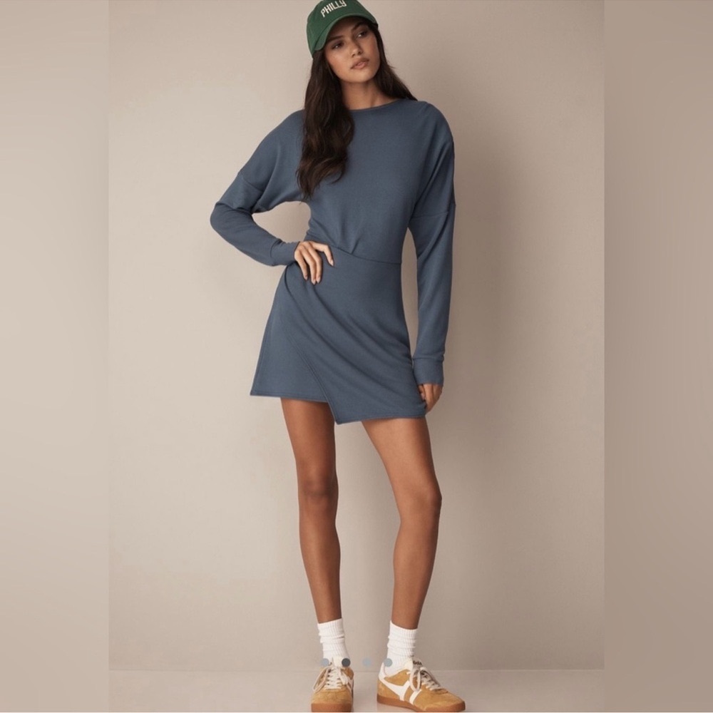 Anthropologie Daily Practice Long-Sleeve Asymmetrical Mini Dress NWT Size S NWT